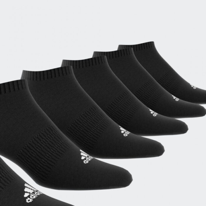 ⁦adidas Unisex' Cushioned Sportswear Low-Cut Socks 6 Pairs - Black⁩ - الصورة ⁦3⁩