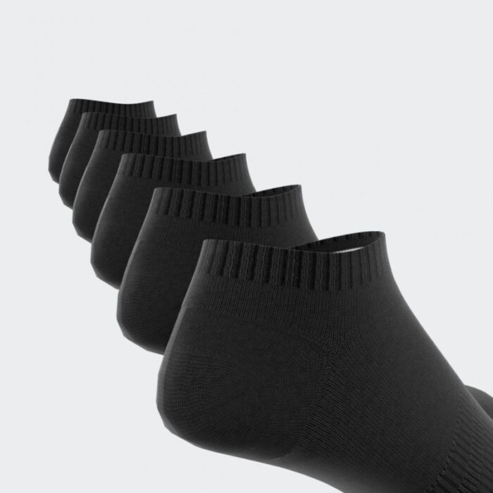 ⁦adidas Unisex' Cushioned Sportswear Low-Cut Socks 6 Pairs - Black⁩ - الصورة ⁦4⁩
