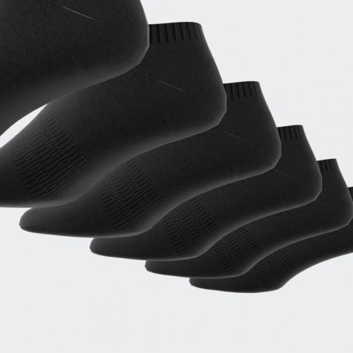 ⁦adidas Unisex' Cushioned Sportswear Low-Cut Socks 6 Pairs - Black⁩ - الصورة ⁦7⁩