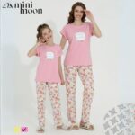 بجامة قطن بأكمام قصيرة للنساء لون زهري