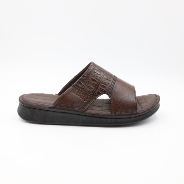 ⁦شبشب جلد طبيعي من SABATO للرجال لون بني محروق⁩ - الصورة ⁦3⁩