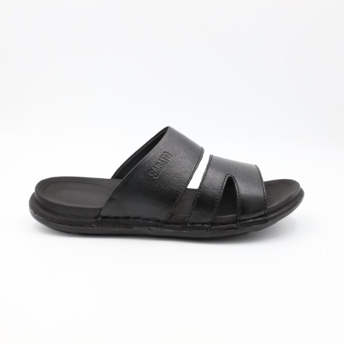 ⁦شبشب جلد طبيعي من SABATO للرجال لون أسود⁩ - الصورة ⁦3⁩