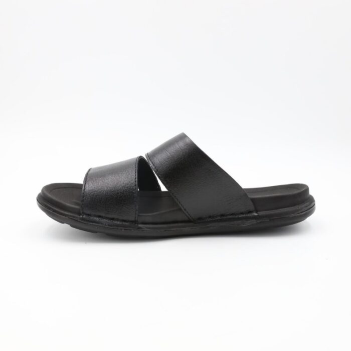 ⁦شبشب جلد طبيعي من SABATO للرجال لون أسود⁩ - الصورة ⁦4⁩