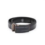 سير (حزام وسط) رسمي جلد طبيعي للرجال لون اسود