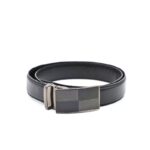 سير (حزام وسط) رسمي جلد طبيعي للرجال لون اسود