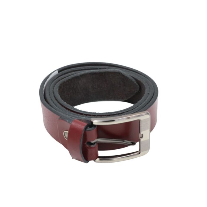 ⁦سير (حزام وسط) جلد طبيعي للرجال لون عنابي⁩ - الصورة ⁦3⁩