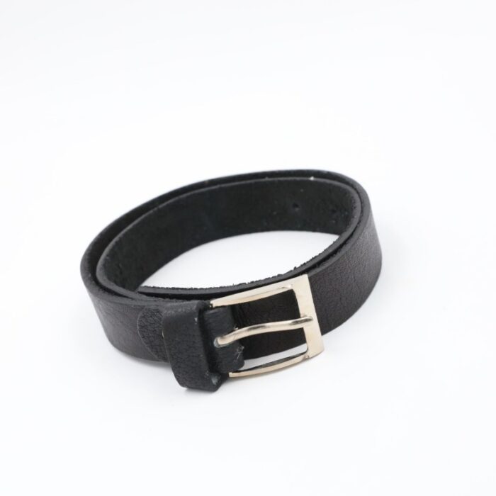 ⁦سير (حزام وسط) جلد طبيعي ولادي لون أسود⁩ - الصورة ⁦2⁩