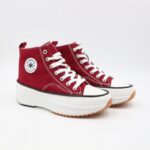 ⁦حذاء كاجوال ستاتي لون خمري وأبيض⁩ - الصورة ⁦3⁩