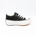 ⁦حذاء كاجوال ستاتي نعل عريض لون أسود وأبيض⁩ - الصورة ⁦3⁩