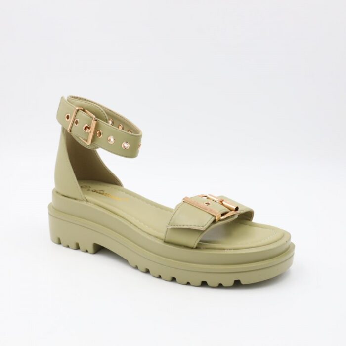 ⁦صندل ستاتي لون زيتي فاتح⁩ - الصورة ⁦2⁩