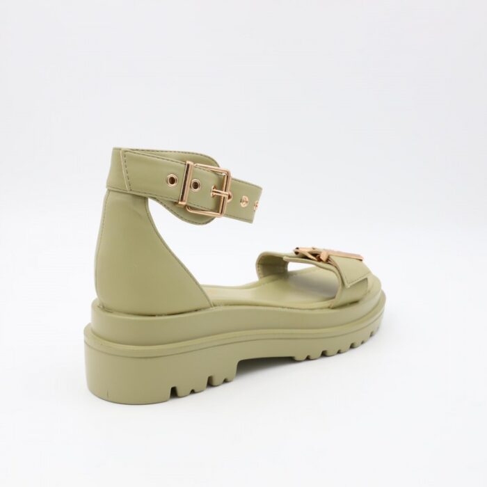 ⁦صندل ستاتي لون زيتي فاتح⁩ - الصورة ⁦4⁩