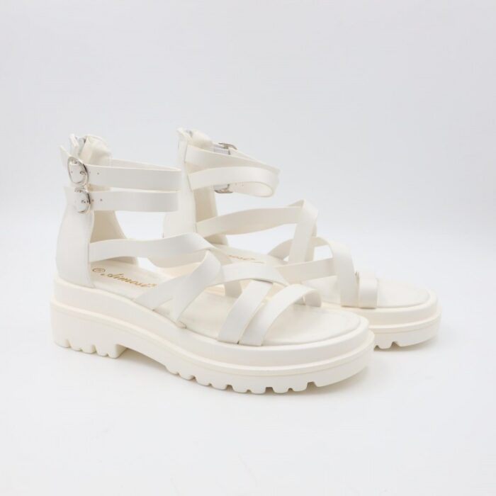 ⁦صندل ستاتي لون أبيض⁩ - الصورة ⁦3⁩