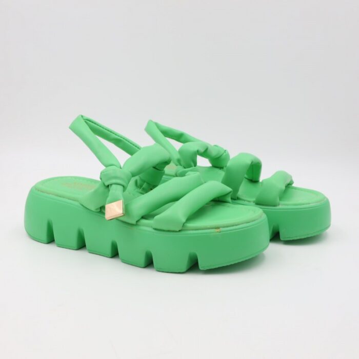 ⁦صندل ستاتي نعل عريض لون أخضر⁩ - الصورة ⁦2⁩