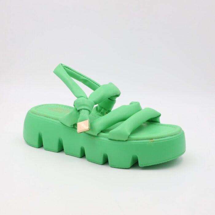 ⁦صندل ستاتي نعل عريض لون أخضر⁩ - الصورة ⁦3⁩