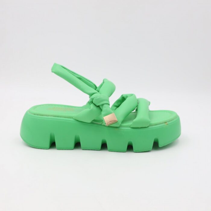 ⁦صندل ستاتي نعل عريض لون أخضر⁩ - الصورة ⁦4⁩