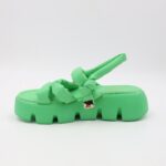 ⁦صندل ستاتي نعل عريض لون أخضر⁩ - الصورة ⁦5⁩