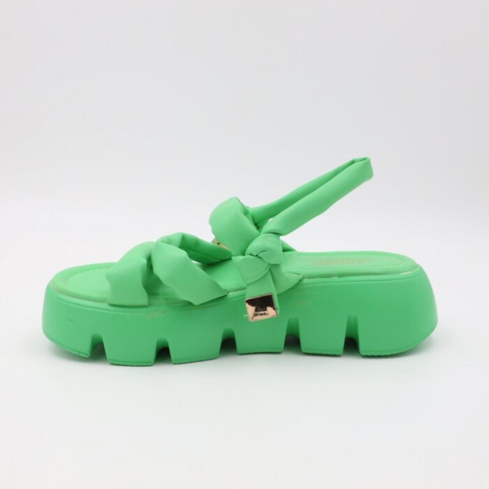 ⁦صندل ستاتي نعل عريض لون أخضر⁩ - الصورة ⁦5⁩