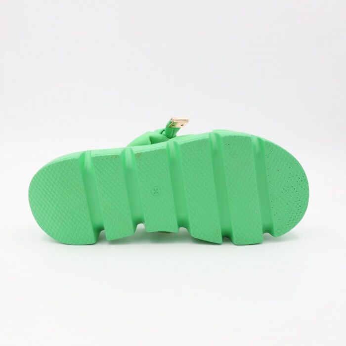 ⁦صندل ستاتي نعل عريض لون أخضر⁩ - الصورة ⁦6⁩
