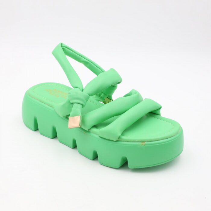 ⁦صندل ستاتي نعل عريض لون أخضر⁩ - الصورة ⁦7⁩