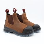 ⁦بسطار عمل من Scorpion مقدمة حماية حديد وجلدة بلاستيك حماية لون أسود للرجال لون بني⁩ - الصورة ⁦2⁩