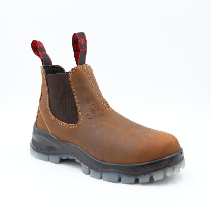 ⁦بسطار عمل من Scorpion مقدمة حماية حديد للرجال لون بني⁩ - الصورة ⁦2⁩