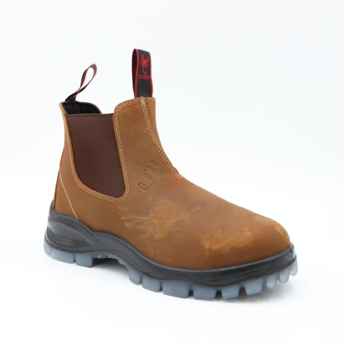 ⁦بسطار عمل من Scorpion بدون مقدمة حماية للرجال لون بني⁩ - الصورة ⁦3⁩