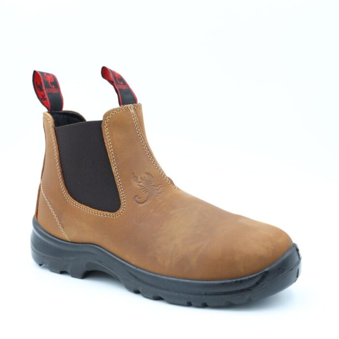 ⁦بسطار عمل من Scorpion بدون مقدمة حماية للرجال لون عسلي⁩ - الصورة ⁦3⁩