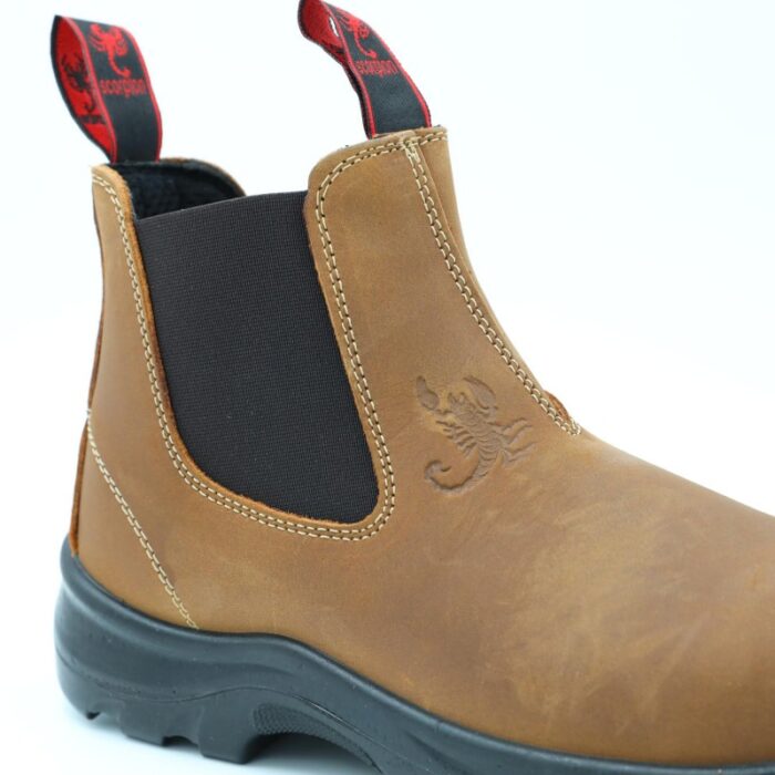 ⁦بسطار عمل من Scorpion بدون مقدمة حماية للرجال لون عسلي⁩ - الصورة ⁦4⁩