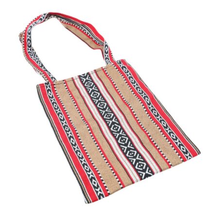 شنطة توت باغ عملية بسيطة بالقماش البدوي الوان منوعة لون بيج