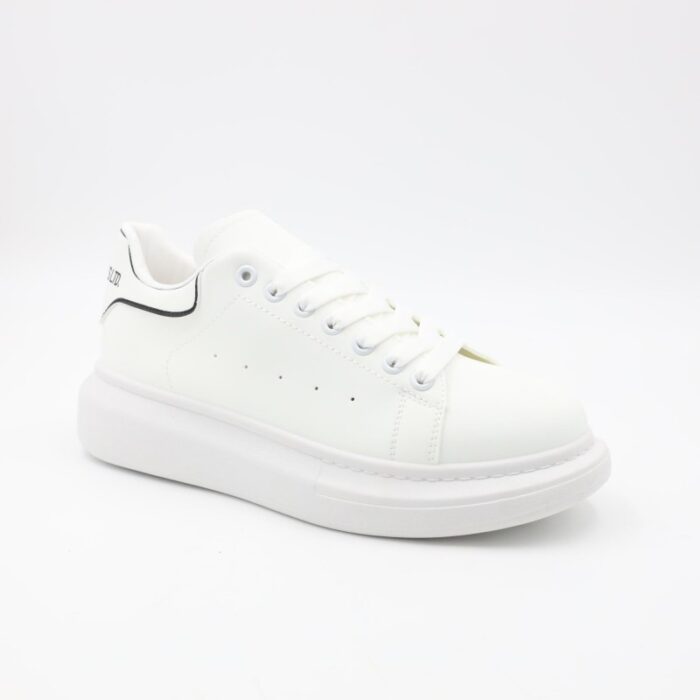 ⁦حذاء رياضي جلد للرجال لون أبيض⁩ - الصورة ⁦2⁩