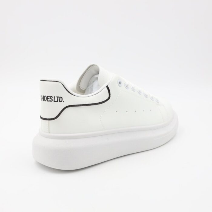 ⁦حذاء رياضي جلد للرجال لون أبيض⁩ - الصورة ⁦4⁩