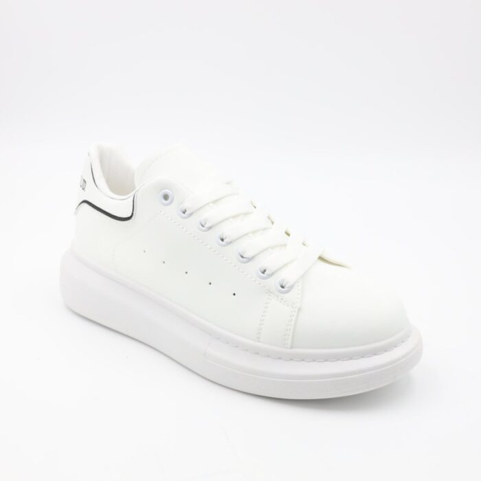 ⁦حذاء رياضي جلد للرجال لون أبيض⁩ - الصورة ⁦7⁩