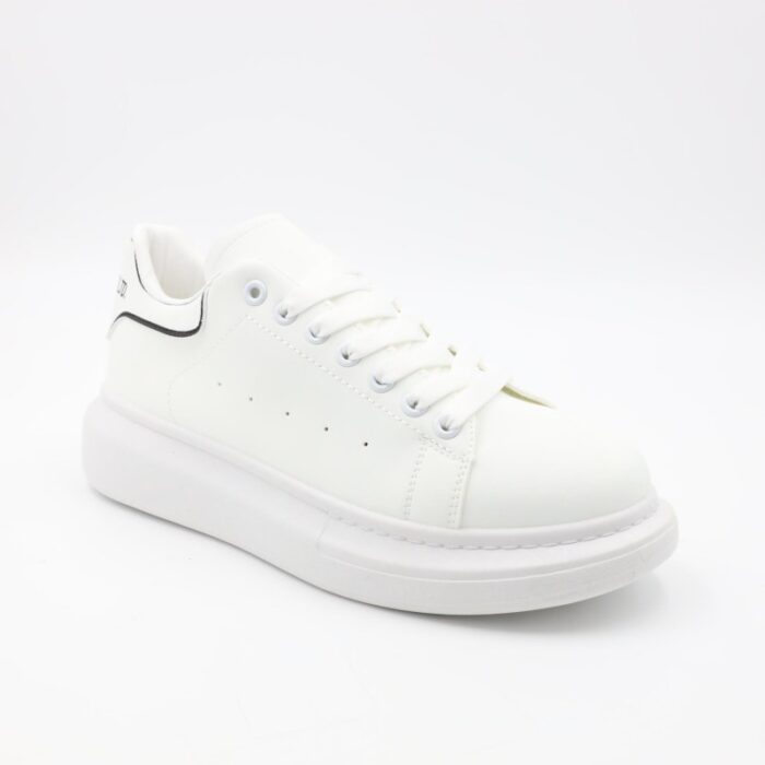 ⁦حذاء رياضي جلد للرجال لون أبيض⁩ - الصورة ⁦8⁩