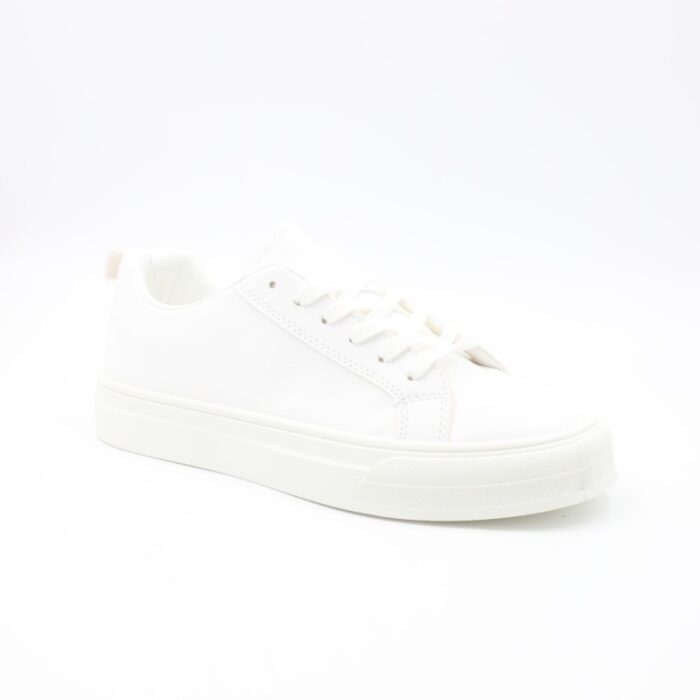 ⁦حذاء كاجوال شبابي جلد للرجال لون أبيض⁩ - الصورة ⁦2⁩