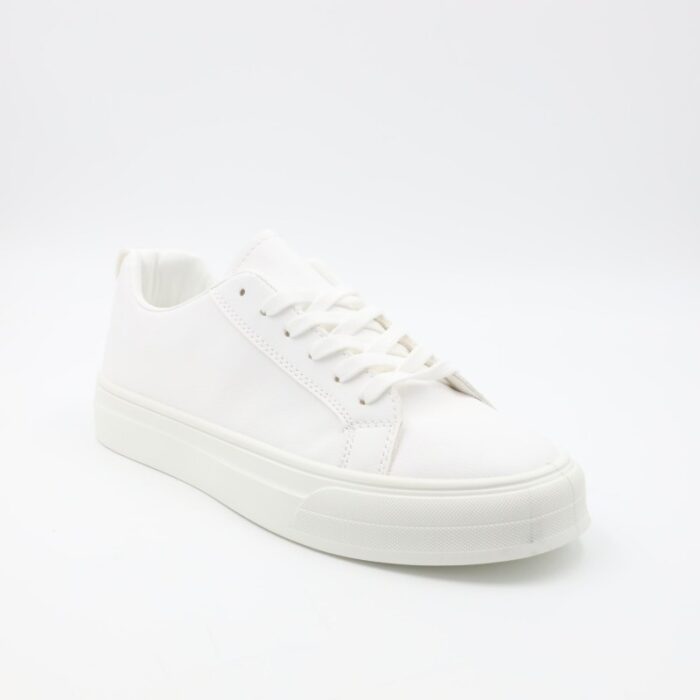 ⁦حذاء كاجوال شبابي جلد للرجال لون أبيض⁩ - الصورة ⁦7⁩