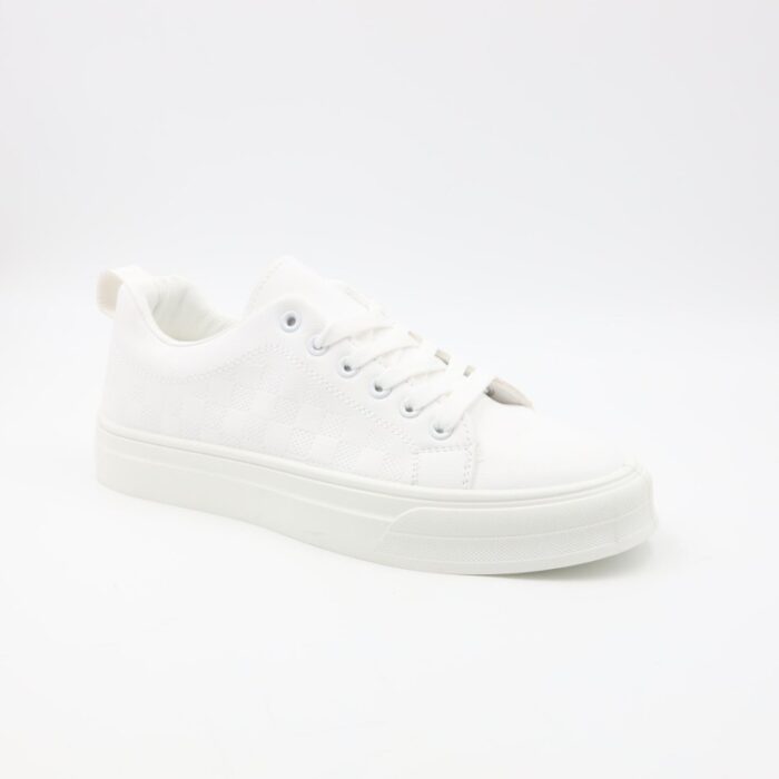 ⁦حذاء كاجوال شبابي جلد للرجال لون أبيض⁩ - الصورة ⁦4⁩