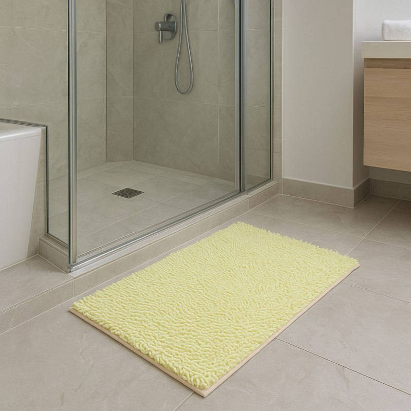 ⁦دعسة (سجادة حمام) مقاس 80×50 سم لون أصفر⁩ - الصورة ⁦1⁩