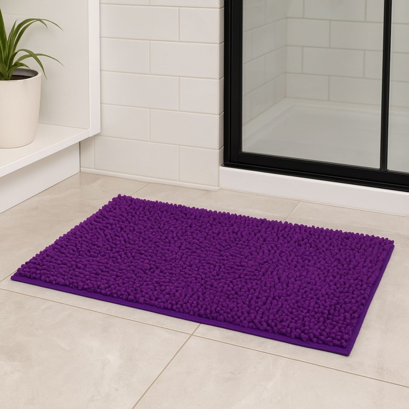 ⁦دعسة (سجادة حمام) مقاس 80×50 سم لون بنفسجي⁩ - الصورة ⁦1⁩