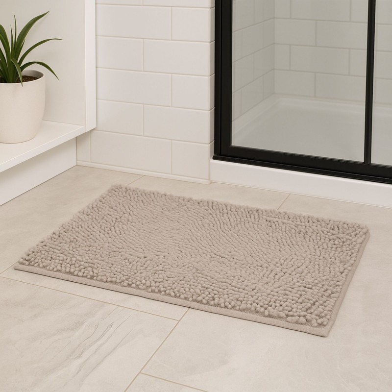 ⁦دعسة (سجادة حمام) مقاس 80×50 سم لون رمادي⁩ - الصورة ⁦1⁩