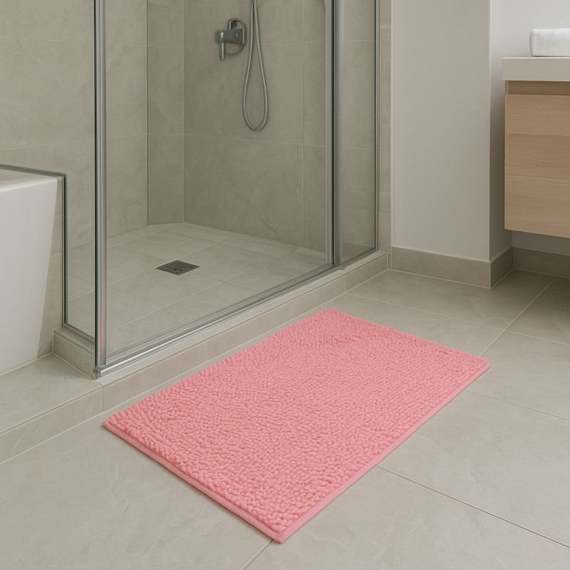 ⁦دعسة (سجادة حمام) مقاس 80×50 سم لون زهري⁩ - الصورة ⁦1⁩