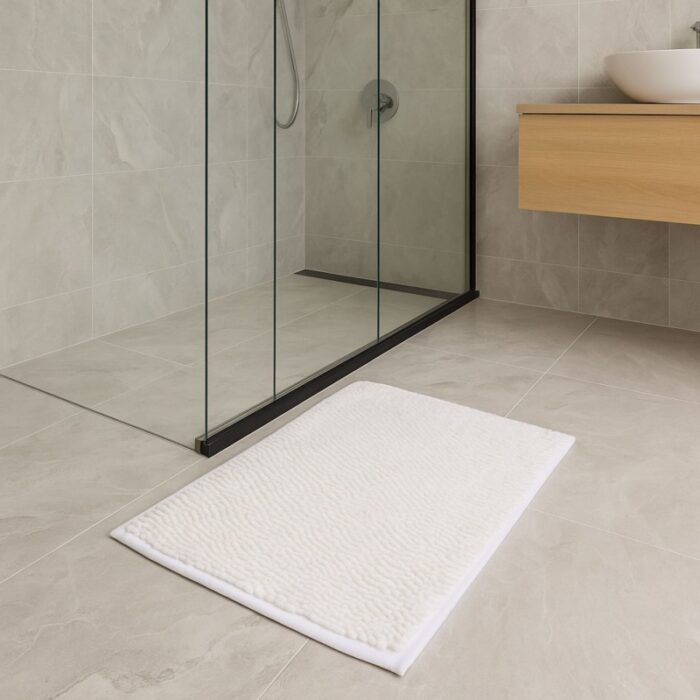 103389688_68bda6fc5f72e دعسة (سجادة حمام) مقاس 80×50 سم لون أبيض - الصورة 1