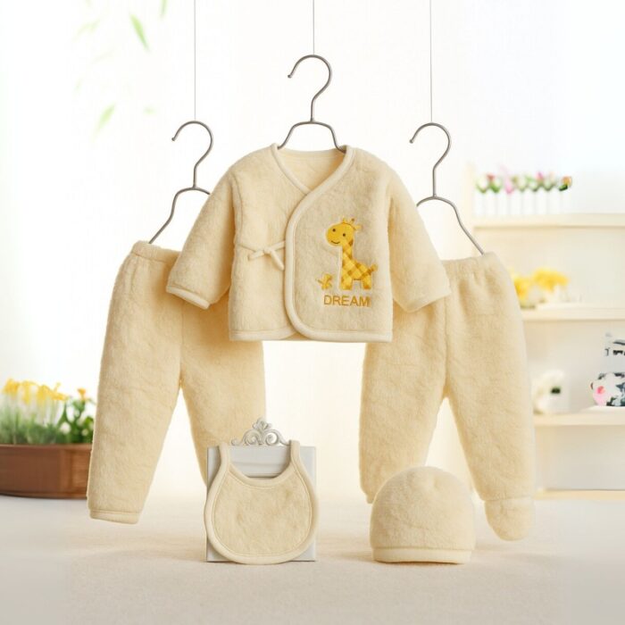 103389715_68ce93ce911a6 طقم بيبي (6 قطع) للأطفال لون أصفر فاتح - الصورة 1