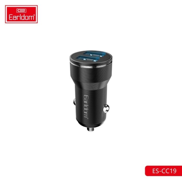 ⁦شاحن سيارة Earldom CC-19، بمنفذين USB، مع كيبل منفذ ايفون Lightning - بقوة 12 واط.⁩ - الصورة ⁦5⁩