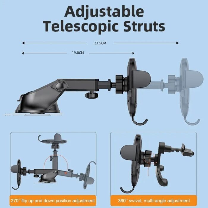 ⁦حامل هاتف للسيارة ماركة WiWu - زاوية 360 درجة - موديل CH013⁩ - الصورة ⁦3⁩