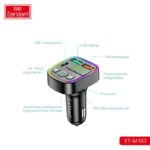 ⁦مشغل MP3 سيارة بلوتوث ماركة Earldome - ذات 2 منفذ USB و منفذ Type C - مع 7 ألوان RGB⁩ - الصورة ⁦2⁩