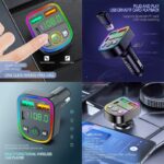⁦مشغل MP3 سيارة بلوتوث ماركة Earldome - ذات 2 منفذ USB و منفذ Type C - مع 7 ألوان RGB⁩ - الصورة ⁦3⁩
