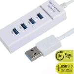 ⁦موزع USB عالي السرعة يتيح لك توصيل أربعة أجهزة في نفس الوقت عبر منفذ USB 3.0 - مع سلك طول 30 سم⁩ - الصورة ⁦3⁩