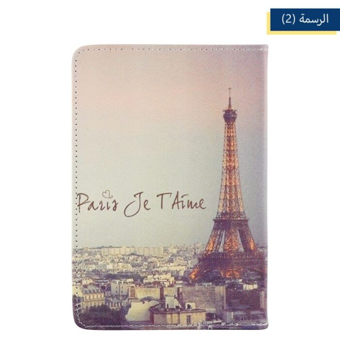 103389892_68c2cf13f3c1d كفر حماية دفتر ايباد جلد 7 انش مع رسمة برج ايفل - الصورة 1