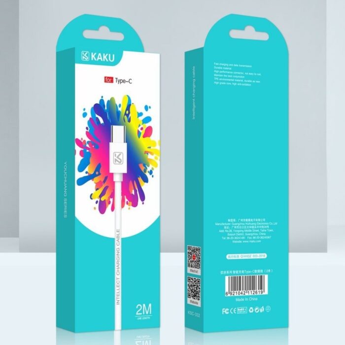103389903_68c2cf28de818 كيبل شحن 2 متر منفذ Type C - ماركة Kakusiga - الصورة 1
