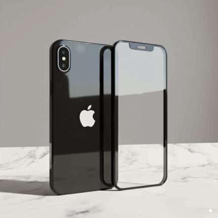 لزقة شاشة مع ظهر لايفون XR - لون أسود